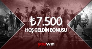 Youwin 7500 TL hoş geldin bonusu.